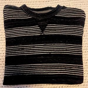 St. John's Bay ribbed long sleeve ribbed black and white men’s v neck shirt